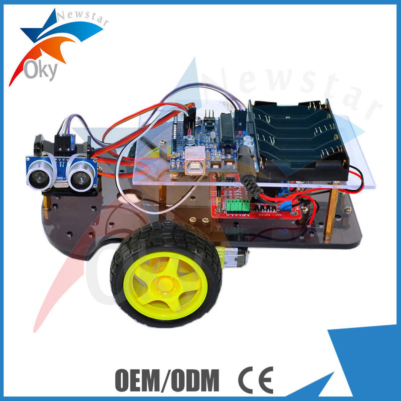 DIY 2WD Inteligentna zabawka Arduino Robot samochodowy Podwozie HC - SR04 Ultradźwiękowy inteligentny samochód